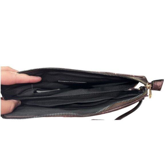 Nicole Miller Brown Logo Gold Hardware Shoulder Crossbody Bag Purse W/ Pouch NWT - Picture 3 of 7